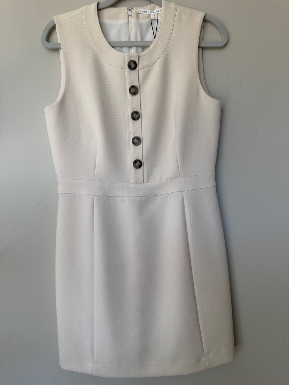 Veronica Beard Ivory Preppy Professional Crew Neck Sheath Dress s 10